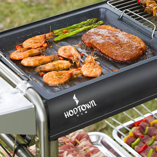 何大屋休闲折叠桌椅套装HDW1512+户外折叠手推车HDW1611+何大屋烧烤炉HDW2002【KLJJ15.0】 商品图4