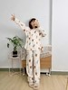 2023秋冬GP新品彩色泰迪狗印pique棉睡衣女士家居服长袖长裤套装 商品缩略图3