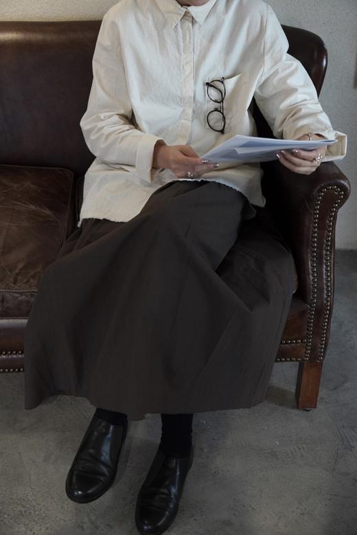 elsa esturgie 自然毛边裙摆宽腰带半身裙 商品图7