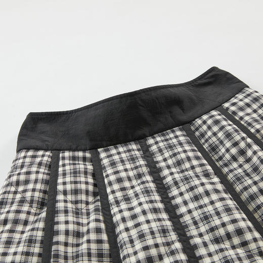 谜底羽绒半身裙女2023冬季新款复古特色格纹A型大摆长裙234MY1590 商品图3