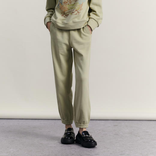 谜底束脚休闲裤女2023冬季新款时尚百搭亲肤绣花萝卜裤234MK1571 商品图0