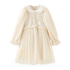 笛莎Deesha 童装女童连衣裙2023冬季新款国风翻领网纱拼接裙 商品缩略图4