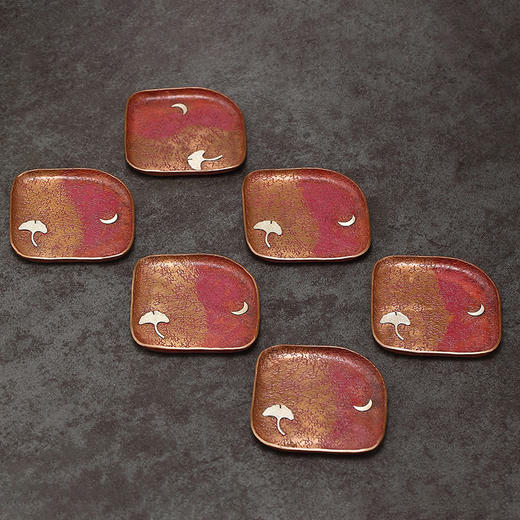 纯铜春华秋实杯托 | 三生有杏杯托  手工紫铜茶杯垫隔热茶托禅意杯托盏托茶具配件轻奢高档 商品图4