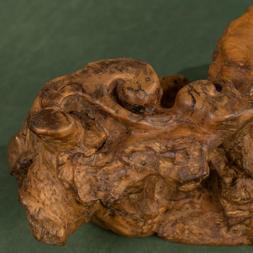清 瘿木雕灵芝如意器座 商品图3