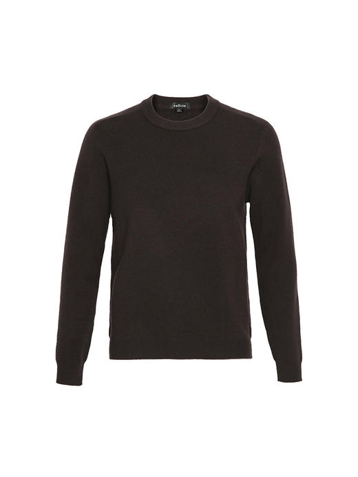 callisto松果褐绵羊毛混纺休闲长袖毛衣 FSKNW042C BR 商品图3