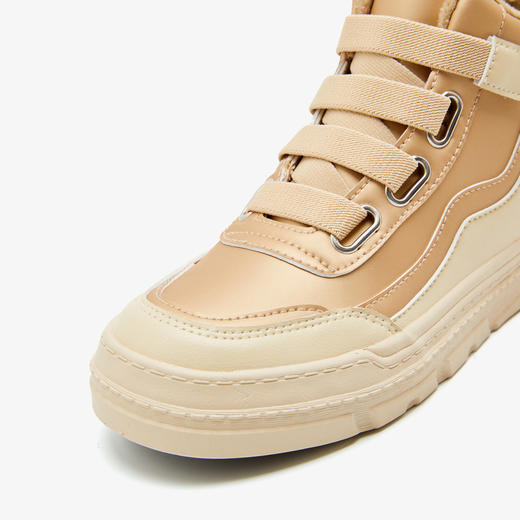 西遇高帮板鞋女2023新款秋冬山系户外加绒魔术贴短靴子运动休闲鞋22034136 商品图5