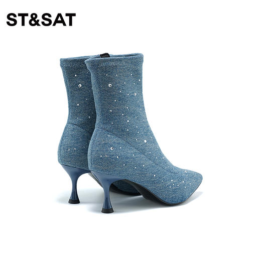 星期六优雅尖头细高跟弹力女靴SS34116069 商品图9