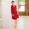 AD红色裙子质感2023新款显瘦法式洋装春秋醋酸西装裙正装 商品缩略图1