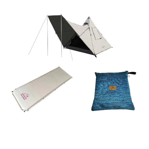 精致露营五件套（皓风尖塔帐篷Z01021一顶+APEACH单人垫三张+3米牛津布地席KA2009A938一张） 商品图1