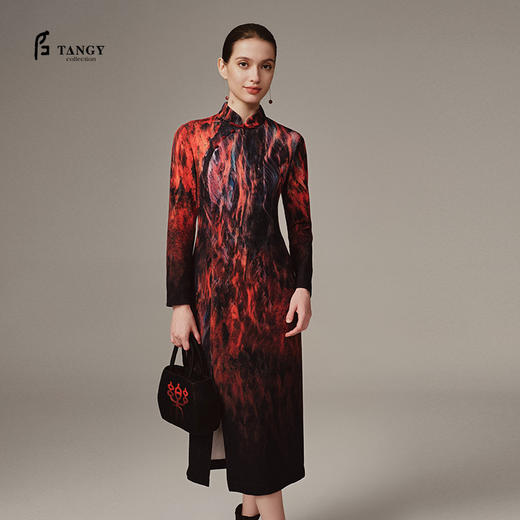 TANGY Collection天意精品 2023冬季新品商场同款国风女士连衣裙 商品图0