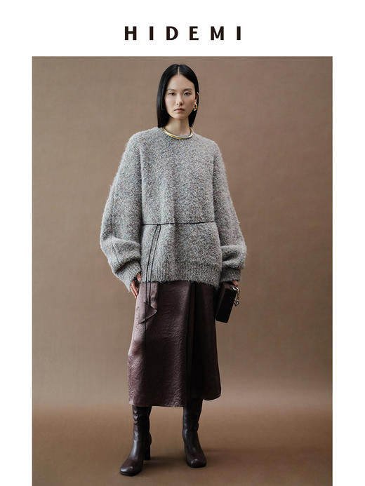 HIDEMI Snowman雪人加厚款粗针圈圈绒超保暖廓形大毛衣 商品图8