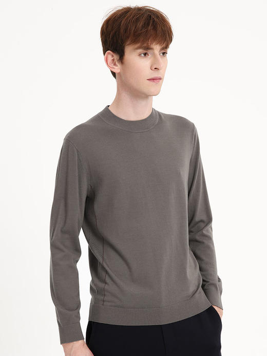 callisto松果褐全绵羊毛长袖毛衣 FSKNW085C BR 商品图0