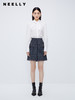 NEELLY纳俪商场同款牛仔撞色小香风半身裙女千鸟格高腰A字裙 短裙N23101E01022 商品缩略图2