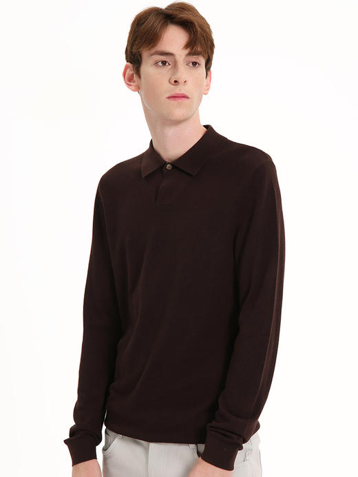 callisto深砖棕羊毛混纺长袖毛衣 FSKNW045C BR 商品图0