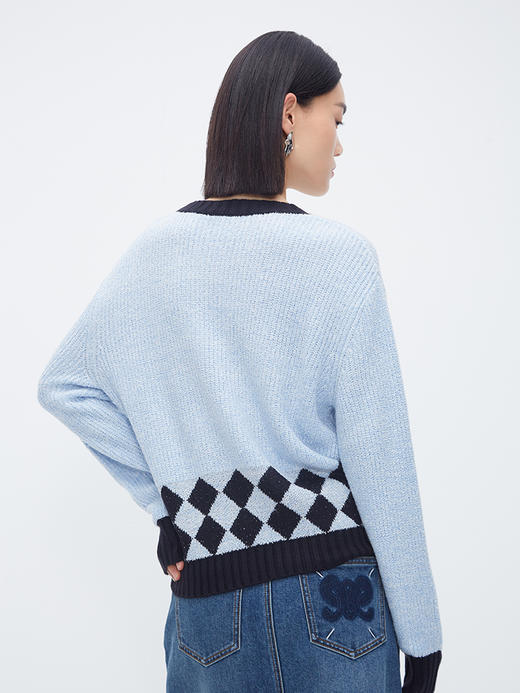 NEELLY纳俪商场同款套头软糯毛衣女冬动物提花森系绵羊毛保暖针织N23101A01007 商品图3