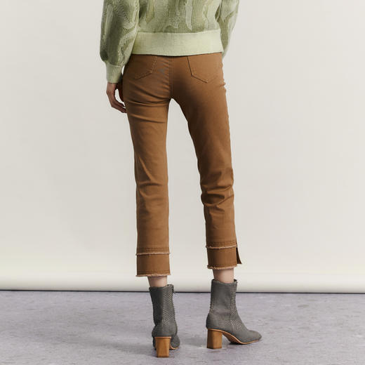 谜底烟管裤女2023冬季新款时髦百搭修身高腰休闲九分裤234MK1496 商品图2