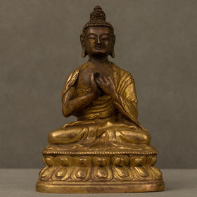 清 铜鎏金释迦摩尼佛像