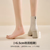 ZHR雅致方头绒暖短靴女2023冬季新款法式复古高跟女靴瘦瘦靴百搭 商品缩略图12