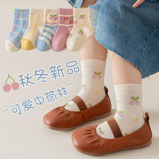 【柔软舒适不勒脚❗️秋冬可爱中筒袜】5双-宝宝袜子春秋卡通棉袜ins韩版婴儿男冬季中筒童袜女儿童袜子男童女童父亲节礼物新年礼盒年货礼盒 商品图3