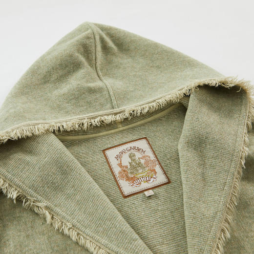 谜底连帽长款毛呢外套女2023冬款时髦宽松毛边呢子大衣234MD1513 商品图3