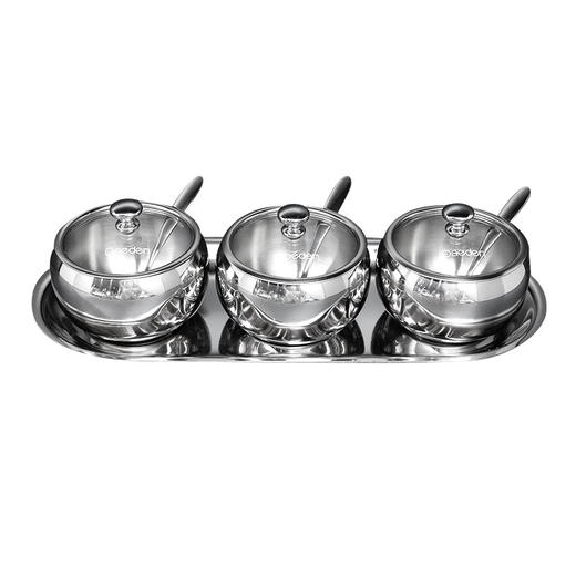 德国戴德  人间烟火不锈钢调味罐套装厨房作料收纳盒三件套 商品图6