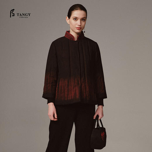 TANGY Collection天意精品 2023冬季新品商场同款国风茛绸女士棉服外套 商品图0