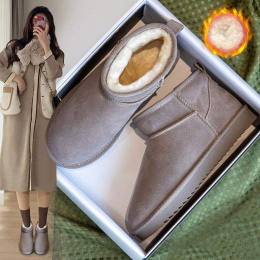 ZHR简约斜口短筒绒暖雪地靴女2023冬季新款舒适便捷女靴韩版百搭 商品图4