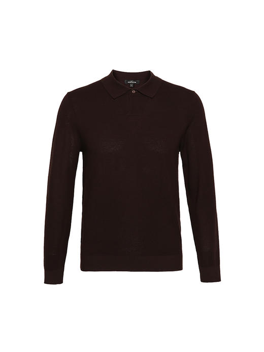 callisto深砖棕羊毛混纺长袖毛衣 FSKNW045C BR 商品图3