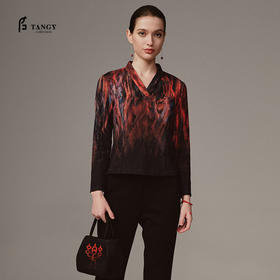 TANGY Collection天意精品 2023冬季新品商场同款国风女士休闲T恤