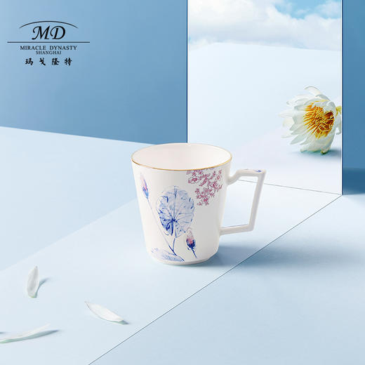 【6F】玛戈隆特荷莲盛宴马克杯情侣对杯骨瓷杯子大容量水杯2只装礼盒装 商品图0