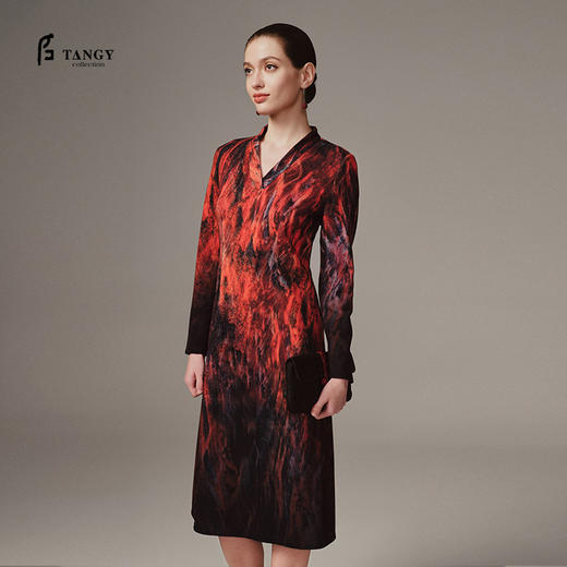 TANGY Collection天意精品 2023冬季新品商场同款国风女士连衣裙 商品图0