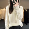 2023秋冬新款针织衫上衣韩版女士连帽长袖卫衣套头纯色针织帽衫女 商品缩略图3