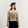 谜底条纹套头针织衫女2023冬新款复古文艺圆领套头毛衣234MZ1861 商品缩略图0