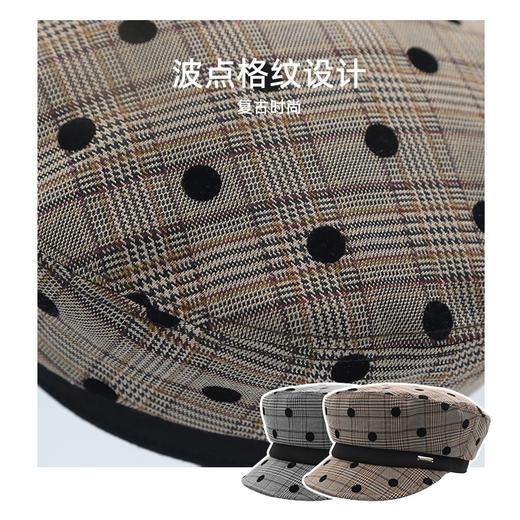 YORO容若波点格纹短檐帽（DN0004） 商品图1