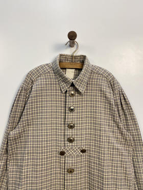 80年代 Vintage COUNTRY 奥地利 100% 全棉 金属扣 蒂罗尔长袖衫 _DRRL(L)