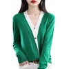 新款2023秋季风气质6羊毛开衫V字领常规毛衣女式针织衫 商品缩略图4