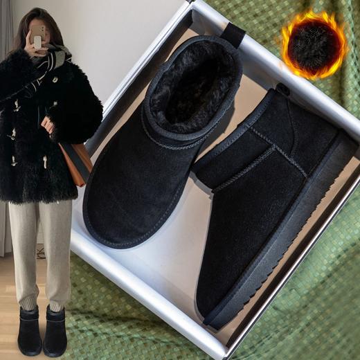 ZHR简约斜口短筒绒暖雪地靴女2023冬季新款舒适便捷女靴韩版百搭 商品图0