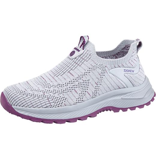 信诺妈妈运动鞋轻便软底女防滑中老年一脚蹬透气春夏款老人健步鞋XN3C661-1 商品图3