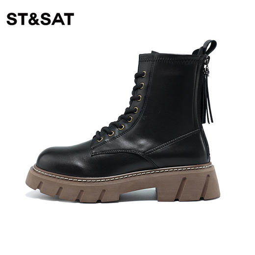 星期六厚底系带学院风潮酷马丁靴短靴SS34116560 商品图9