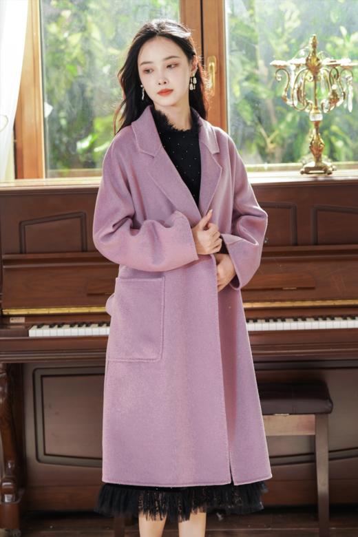 逸红颜明月优选#🔥亏本清仓『一件可以穿十年的经典大衣』木槿紫澳洲羊毛双面呢大衣『紫悦』 商品图8