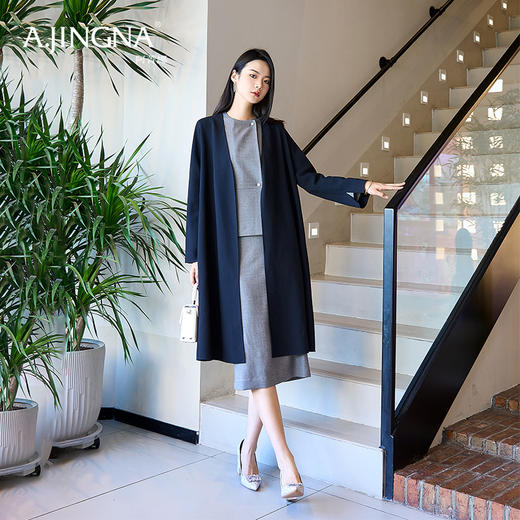 【商场同款】阿菁娜独家定制面料手缝双面风衣A28Q105010 商品图0