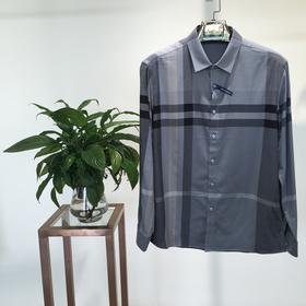 长袖格子衬衫男士商务正装翻领时尚衬衣休闲上衣  SH-AE6004