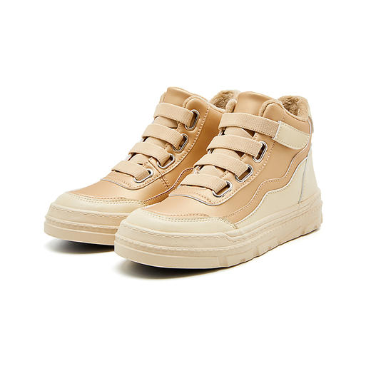 西遇高帮板鞋女2023新款秋冬山系户外加绒魔术贴短靴子运动休闲鞋22034136 商品图4