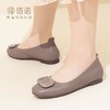 信诺真皮单鞋女2023秋新款平底浅口软底瓢鞋中年妈妈鞋舒适豆豆鞋23Q1629-13 商品缩略图2