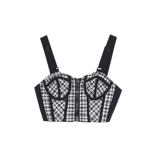 谜底羽绒背心女2023冬新款复古特色胸衣式设计感羽绒服234MY1588 商品图4