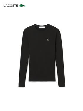【海南专供价】Lacoste法国鳄鱼女装新款纯色圆领长袖T恤打底衫TF1692-10