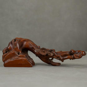 清 黄杨木雕梅花笔架