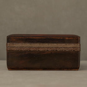 二十世纪 紫檀嵌银丝盖盒