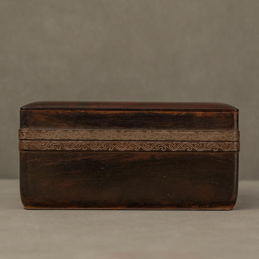 二十世纪 紫檀嵌银丝盖盒 商品图0