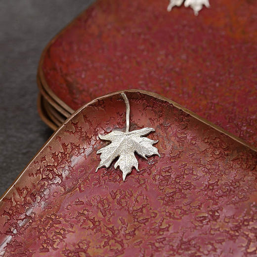 纯铜春华秋实杯托 | 三生有杏杯托  手工紫铜茶杯垫隔热茶托禅意杯托盏托茶具配件轻奢高档 商品图14